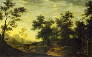 Morgenlandschaft mit einem Bergsee