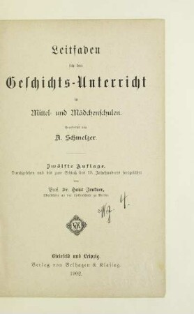 Leitfaden für den Geschichtsunterricht in Mittel- und Mädchenschulen