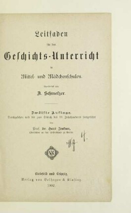 Leitfaden für den Geschichtsunterricht in Mittel- und Mädchenschulen