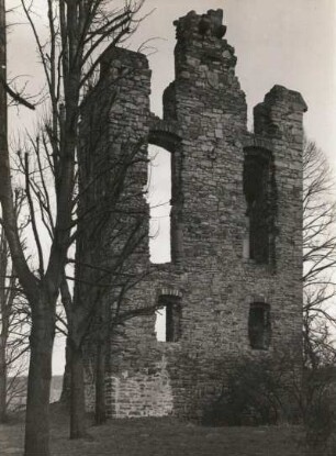 Bad Karlshafen-Helmarshausen. Ruine Kruckenburg. Reste der ehem. Kemenate. Frontalansicht