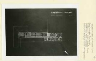 Sportschule Eichkamp, Berlin-Westend (Diplomarbeit bei Kurt Dübbers): Hauptgebäude, Grundriss Obergeschoss 1:200