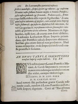 An Huius Tabulæ Inscriptiones translati Imperÿ causas indicent. Cap. XV.
