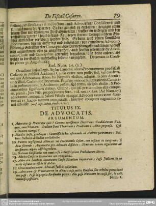 Titulus IX. De Advocatis