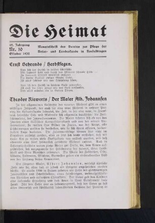 42. Jahrgang, Nr. 10 Oktober 1932