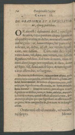 Caput II. De Oratione Et Enunciatione, [...]