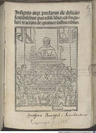 Tractatus de glorificatione sensuum in paradiso : mit Brief zum Werk von Donatus de Brixia