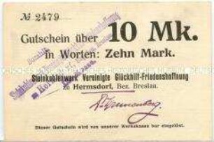 Hermsdorf, Steinkohlenwerk, 10 Mark