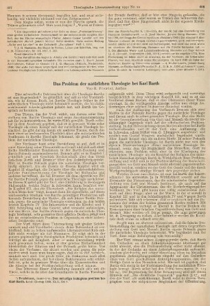 607-612 Das Problem der natürlichen Theologie bei Karl Barth