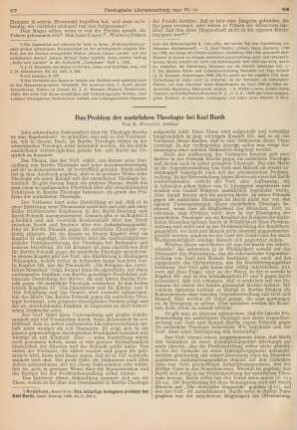 607-612 Das Problem der natürlichen Theologie bei Karl Barth