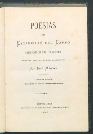 Poesías de Estanislao del Campo