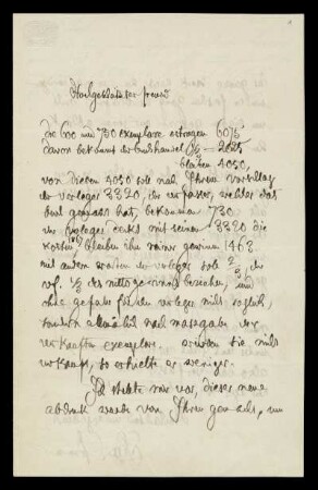Brief von Jacob Grimm an Dieterichsche Buchhandlung, Göttingen