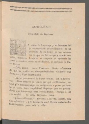 Capítulo XIII - Despedida sin lágrimas