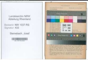 Entnazifizierung Josef Steinebach , geb. 28.08.1889 (Polizeibeamter)