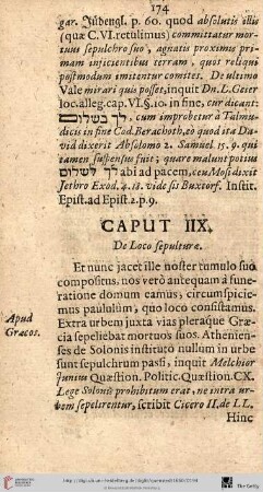 Cap. VIII. De Loco Sepulturae