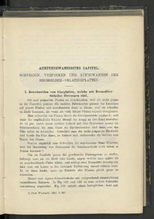 Achtundzwanzigstes Capitel. Schneinde, Verpacken und Aufbewahren der Brimsilber-Gelantinteplatten.