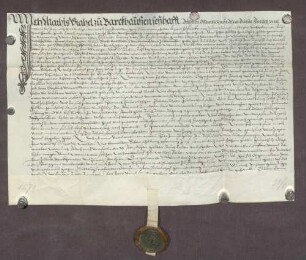 Gültbrief von Mathis Stahel von Berghausen gegen die geistliche Verwaltung Durlach