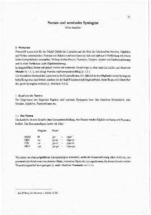 Nomen und nominales Syntagma