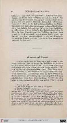 VI: Feldbau und Nahrung