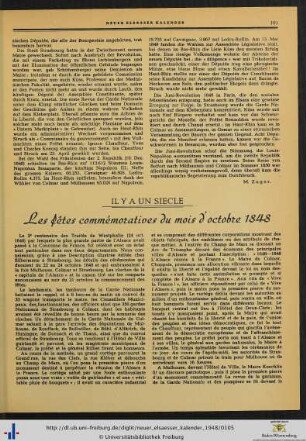 Les fêtes commémoratives du mois d’octobre 1848.