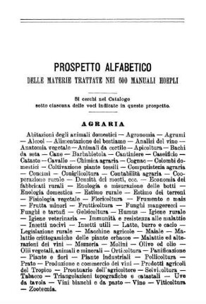 Prospetto Alfabetico.