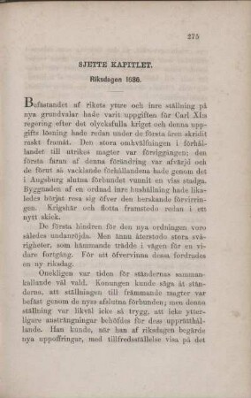 Sjette Kapitlet. Riksdagen 1686.