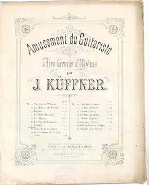 Amusement du guitariste : airs favoris de'opéras, 7. Zanetta