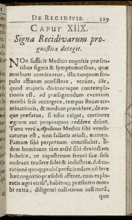 Caput XIIX. Signa Recidivarum prognostica.