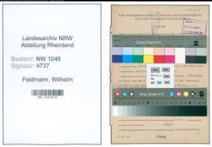 Entnazifizierung Wilhelm Feldmann , geb. 22.04.1901 (Gutsverwalter)