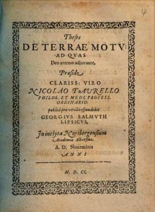 Theses De Terrae Motv