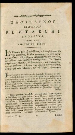 Plutarchi Eroticus, Hoc Est Amatorius Liber