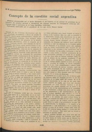 Concepto de la cuestión social argentina