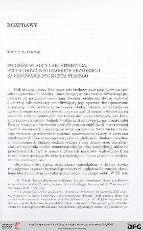 17: Podróże władcy i architektura : przebudowa królewskich rezydencji za panowania Zygmunta Starego