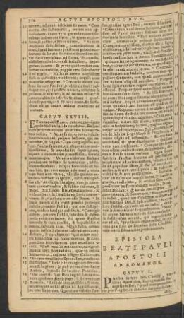 Epistola Beati Pavli Apostoli Ad Romanos.