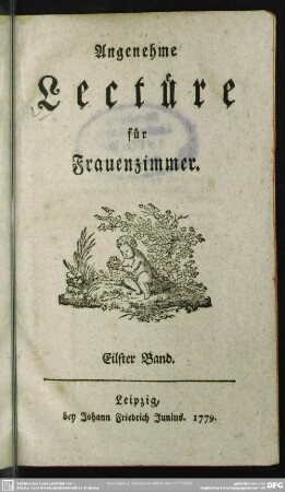 11.1779: Angenehme Lectüre für Frauenzimmer