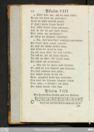 Psalm VIII. Die Herrlichkeit Gottes und des Meßias.