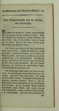 Das gemeinnützigste aus der Chemie oder Scheidekunst