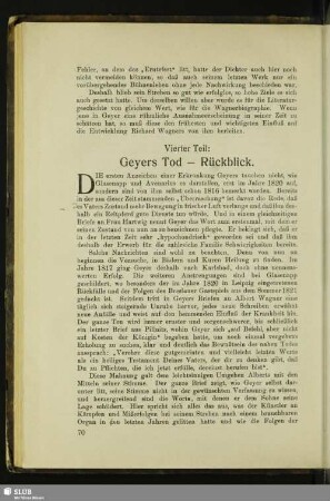 Vierter Teil: Geyers Tod – Rückblick