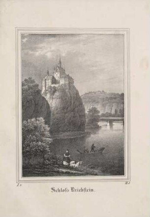 Die Burg Kriebstein in Sachsen über dem Zschopautal, aus der Zeitschrift Saxonia, Band 1