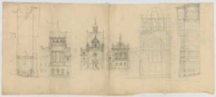 Thiersch, August ; Nürnberg (Bayern); Kath. - Apostolische Kirche, Projekt - Teilgrundriss, Ansichten