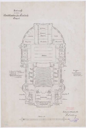 Stadttheater, Rostock: Grundriss Parkett