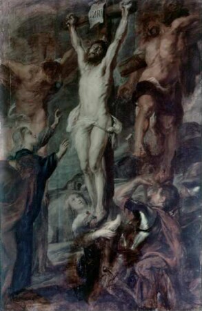 Christus am Kreuz zwischen den beiden Schächern