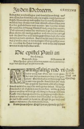 Die epistel Pauli an die Hebreer.