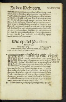 Die epistel Pauli an die Hebreer.