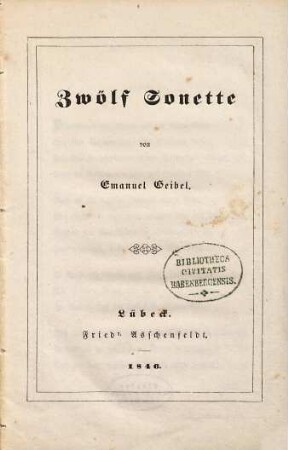 Zwölf Sonette