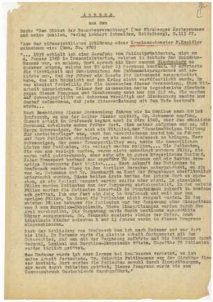 Auszug der Vernehmung der Krankenschwester P. Kneißler, Zeugenbenennung - Qu. 1-3