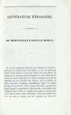 Du merveilleux dans le roman
