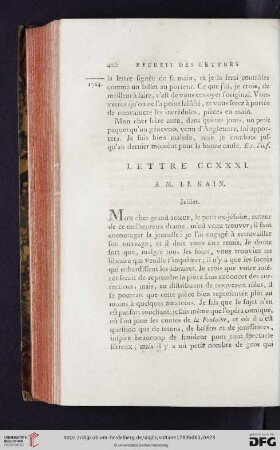 (Lettre CCXXXI - CCXL)