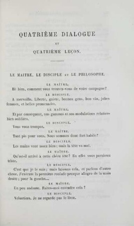 Quatrième dialogue et quatrième lecon