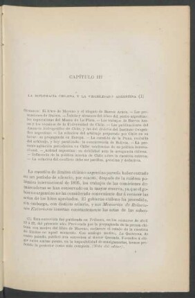 Capítulo III - La diplomacia chilena y la "habilidad" argentina