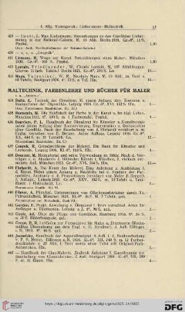 Maltechnik, Farbenlehre und Bücher für Maler (Nr. 434 - 456)